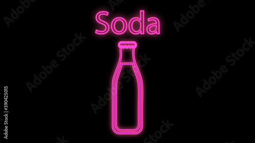 bottle of soda icon. Elements of Bottle in neon style icons. Simple icon for websites, web design, mobile app, info graphics