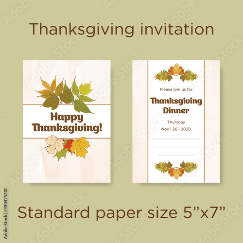 Thanksgiving dinner invitation card