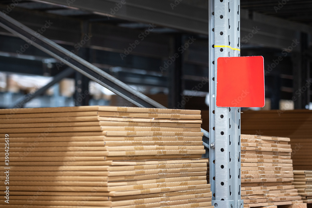Racking shelf 's label plate with empty copy space that use to label a ...