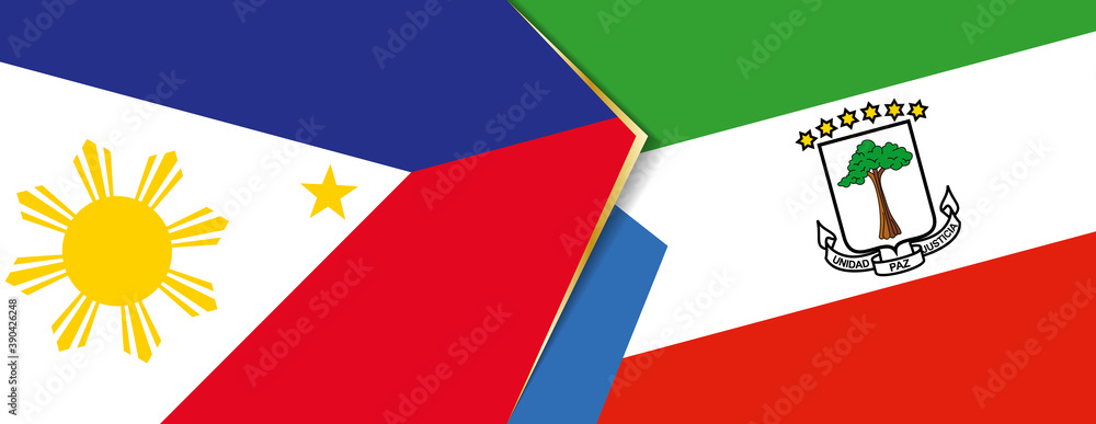 Philippines and Equatorial Guinea flags, two vector flags. Philippines and Equatorial Guinea flags, two vector flags.