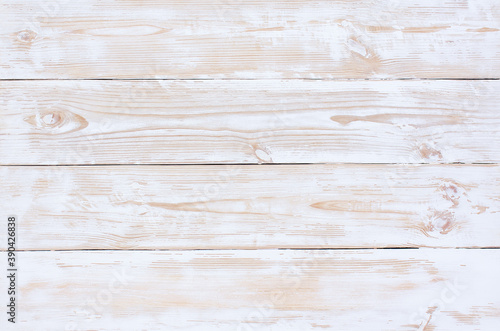boards of light wood painted in white with paint scuffs. White wooden texture. White wooden rustic background.