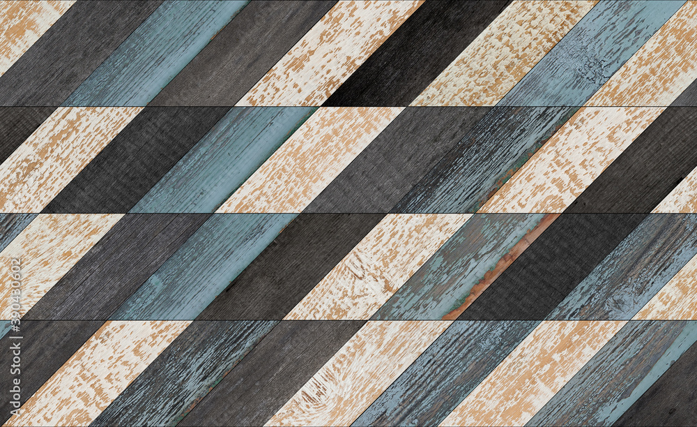 Obraz Dark grunge wooden wall with geometric pattern. Old wood texture. Wooden background.