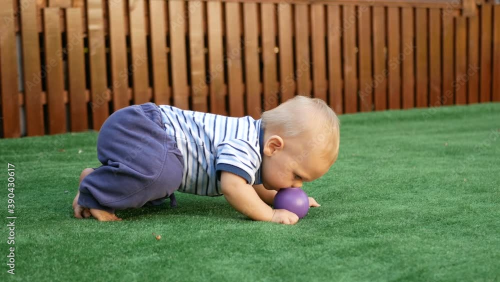 Portrait of a little baby boy playing outdoor in the grass. Portrait of a little baby boy playing outdoor in the grass.
