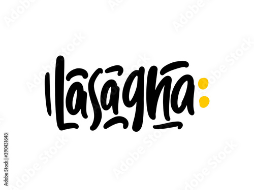 Lasagna hand drawn lettering logo