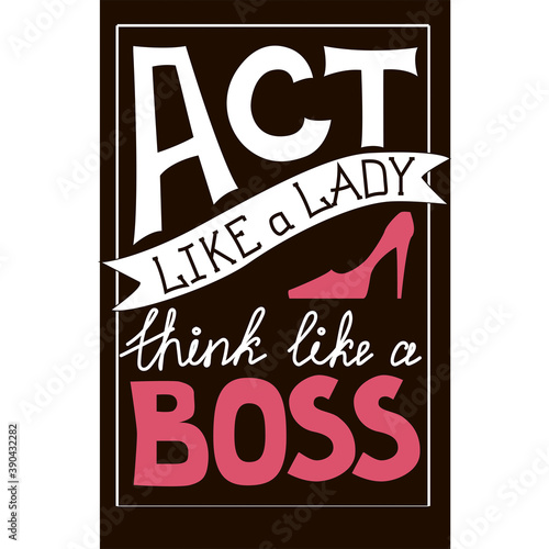 Hand drawing vector lettering on the topic of feminism