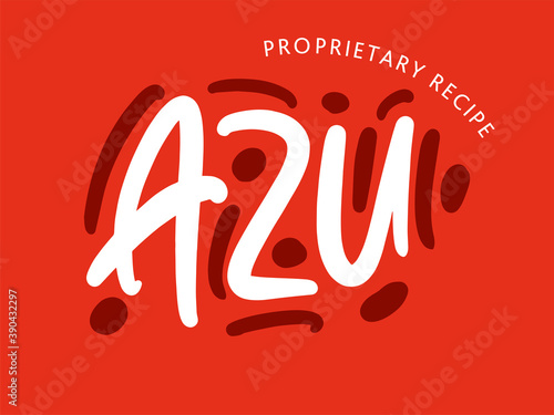 Azu food lettering logo for business, print and advertising. photo