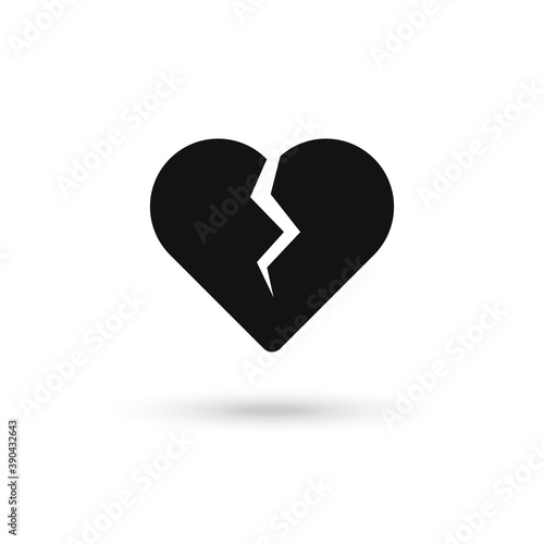 Broken heart icon vector, love symbol. Modern flat vector illustration for web and mobile app
