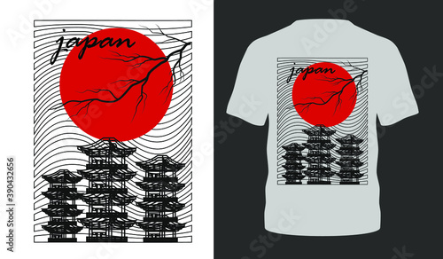 Japanese style popular typography t-shirt design for clothes sale poster banner wallpaper vector