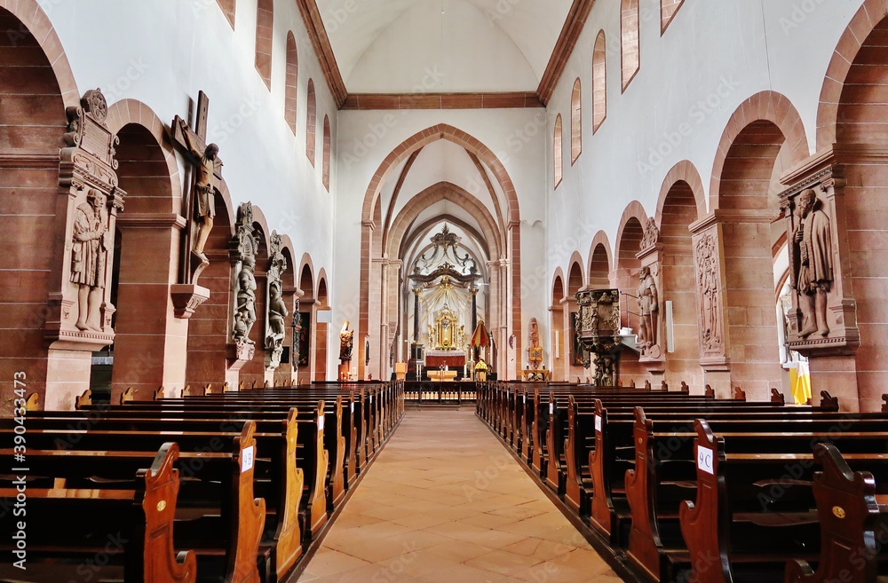 Stiftskirche, Aschaffenburg, Hauptschiff und Chor