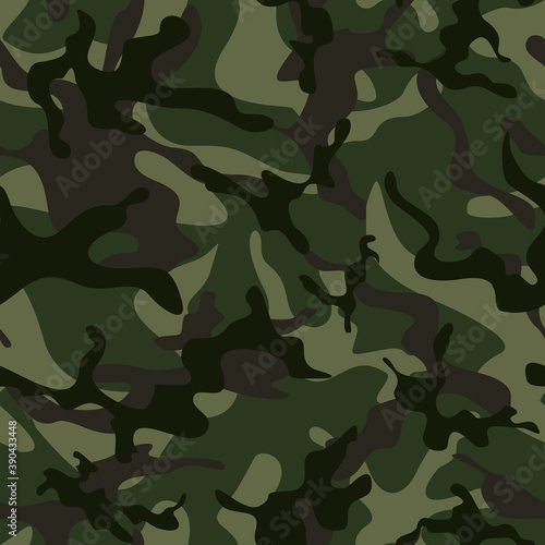 Military green camouflage vector seamless pattern. Forest pattern for printing.