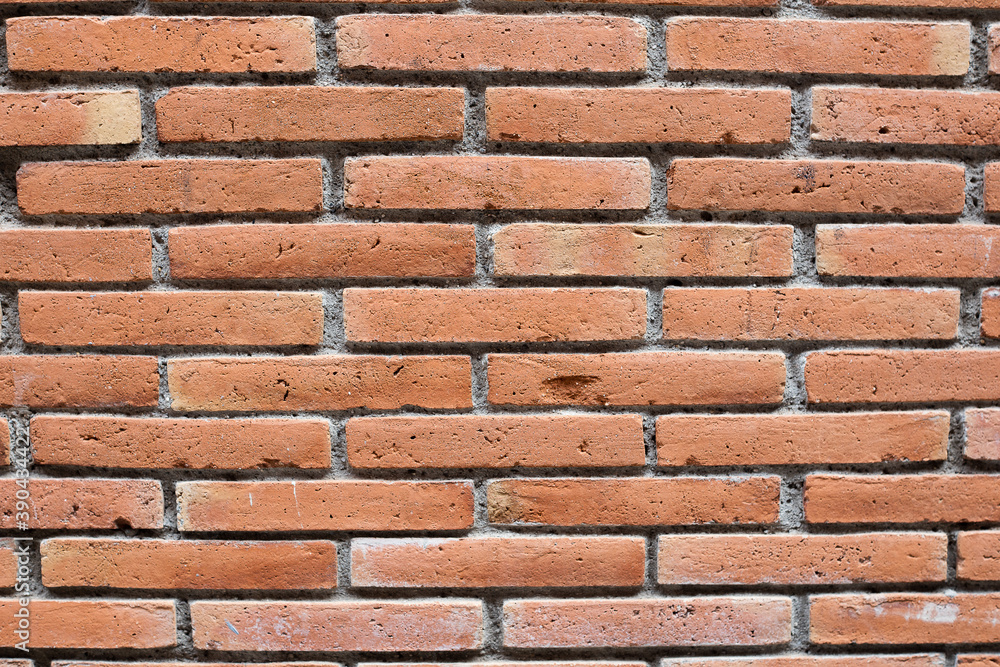Red brick wall background. Old wall with grey cement. Red brick wall background. Old wall with grey cement.