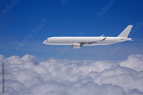 Passagierflugzeug, Airbus A 330 über den Wolken