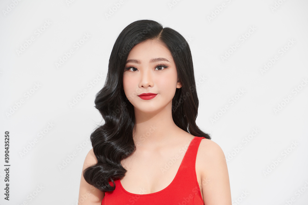 Illimitable pleased girl with eye catching white smile on her face, long shining hair and eyes full of emotions. Illimitable pleased girl with eye catching white smile on her face, long shining hair and eyes full of emotions.