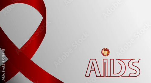 Awareness About AIDS. World day of fight against AIDS. red ribbon . Vector illustration of EPS10.Great for printing banners, flyers, and other graphics