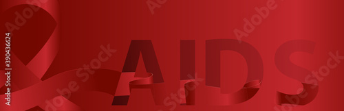 Awareness About AIDS. World day of fight against AIDS. red ribbon . Vector illustration of EPS10.Great for printing banners, flyers, and other graphics