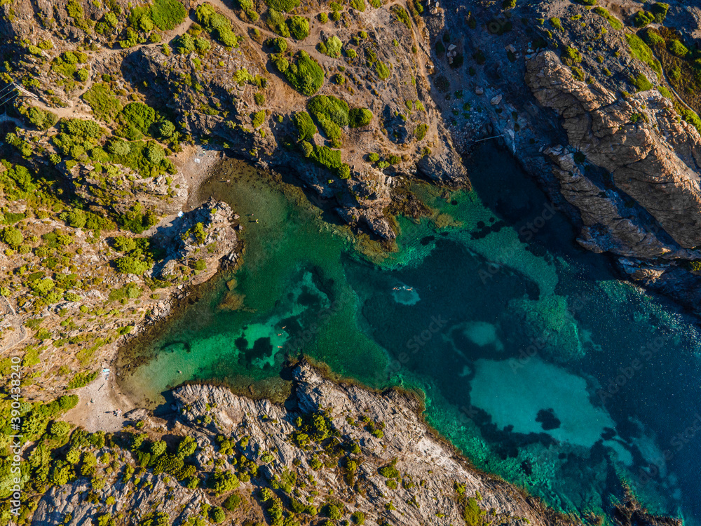 a beautiful view of a drone on the beaches of the costa brava of catalonia a beautiful view of a drone on the beaches of the costa brava of catalonia