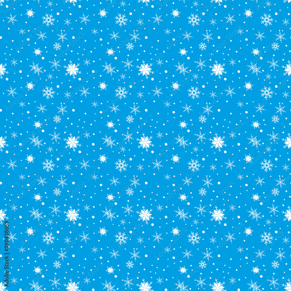 Seamless Snowflakes pattern Background for Christmas and New year. Vector Illustration