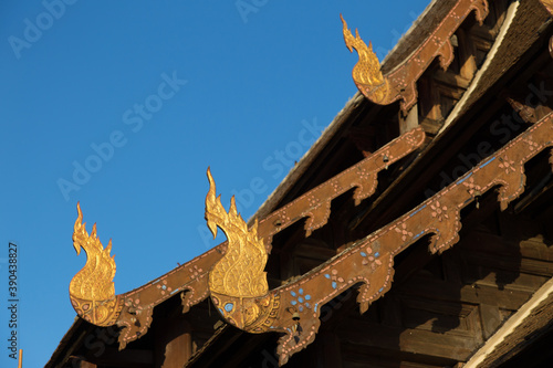 Wat Phan Tao, Chiang Mai Thailand 12.11.2015 famous temple with yellow lanterns photo