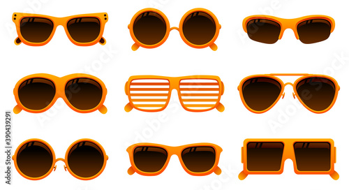 Vector orange sunglasses.To see the other vector sunglasses illustrations , please check Glasses collection.