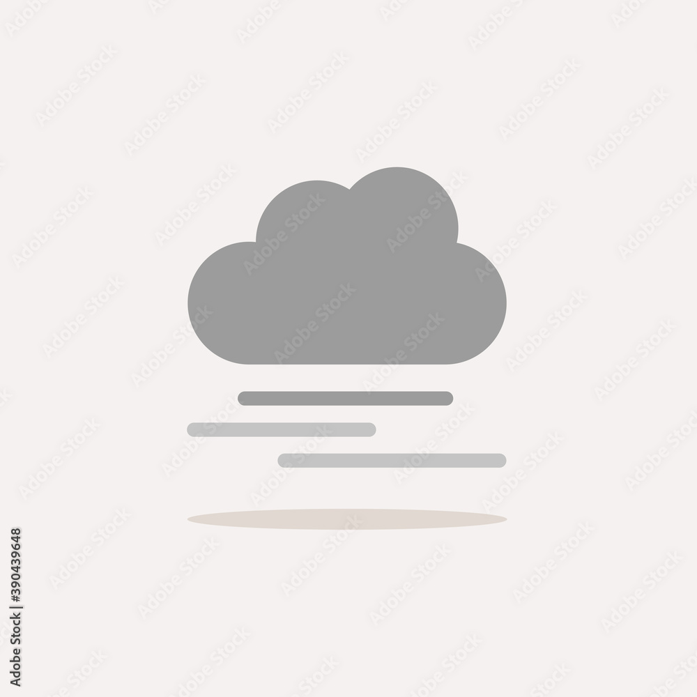 Heavy fog and cloud. Color icon with shadow. Weather vector illustration Heavy fog and cloud. Color icon with shadow. Weather vector illustration