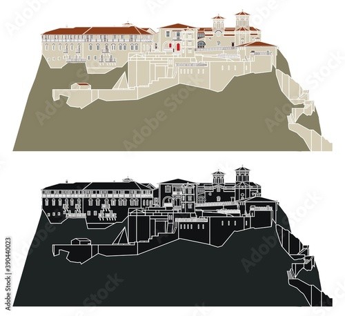 Varlaam Monastery in Meteora, without outline.