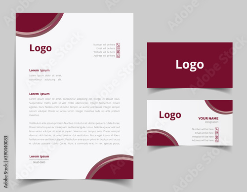 Letterhead and business card template design. Modern Creative & Clean business style with corporate pattern. letterhead design set. business card set. full vector file 