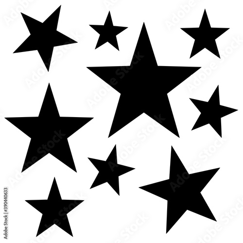 Decorative background with a five-pointed stars in a black and white colors