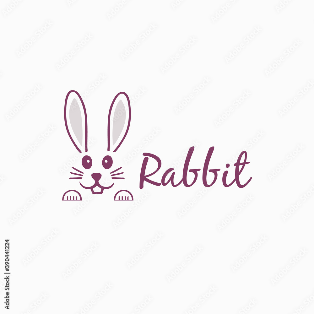 Rabbit head Logo. Cute cartoon bunny vector illustration Rabbit head Logo. Cute cartoon bunny vector illustration