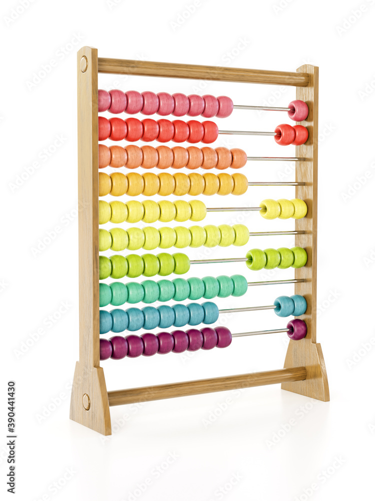 Wooden abacus with colorful beads Wooden abacus with colorful beads