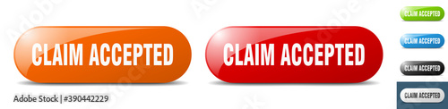 claim accepted button. key. sign. push button set