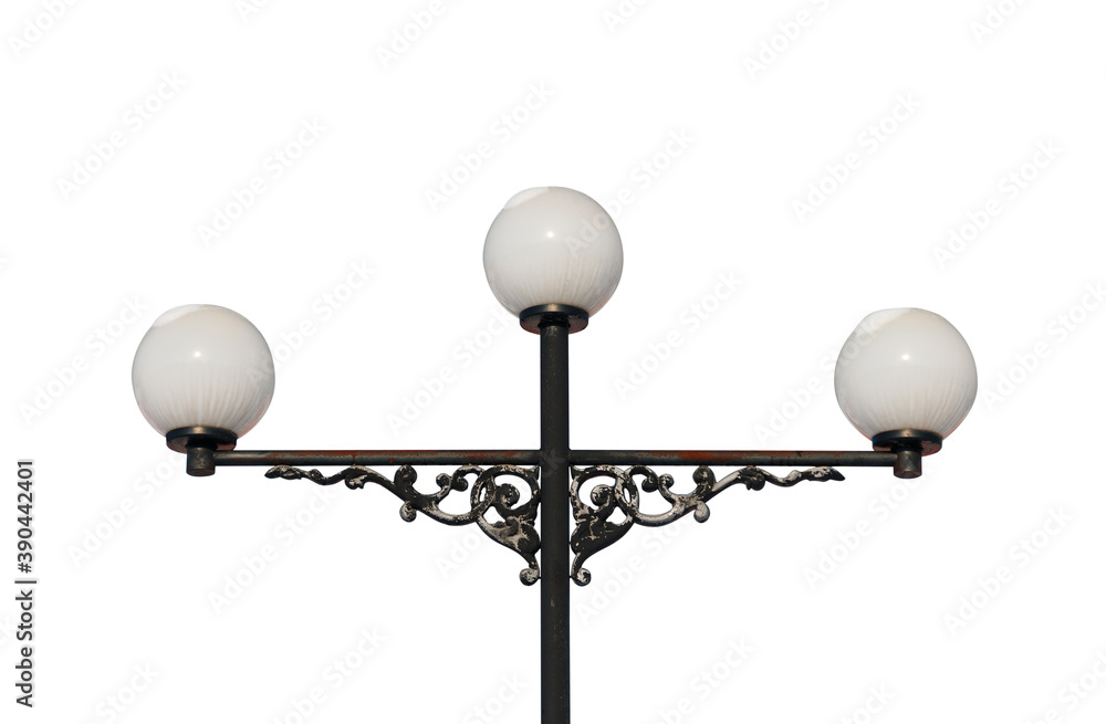 Lighting lamp on a pole. isolated on a white background Lighting lamp on a pole. isolated on a white background