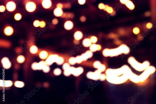night city blurry background garland of bright lights