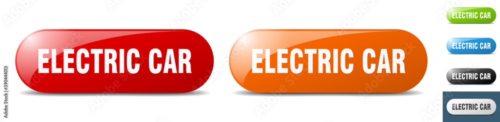 electric car button. key. sign. push button set electric car button. key. sign. push button set
