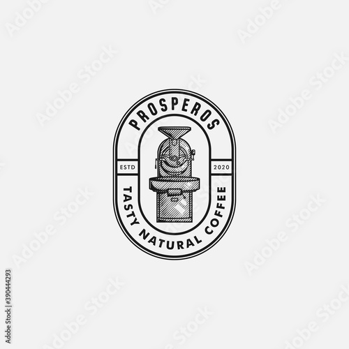 Coffee Roaster Vintage Hand Drawn Logo Design For Coffe Shop