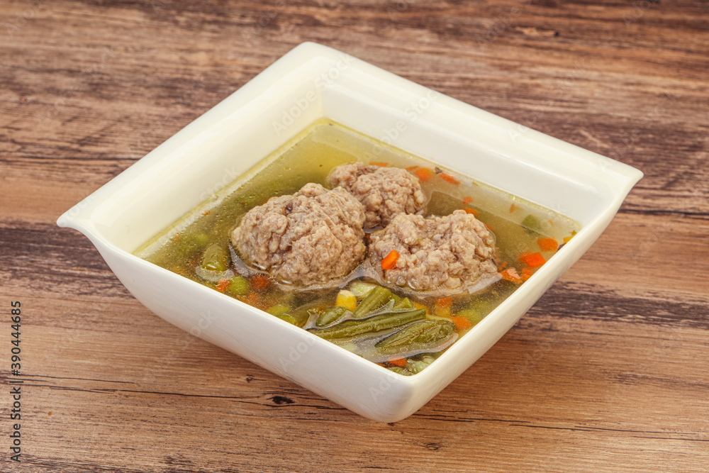 Soup with vegetables and meat balls Soup with vegetables and meat balls