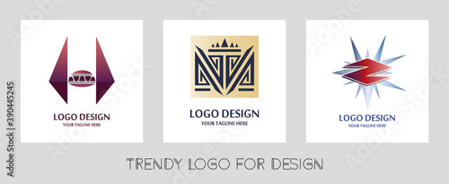 3 trendy vector logos for design