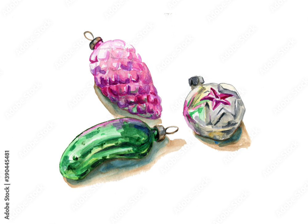 Naklejka premium christmas tree decorations