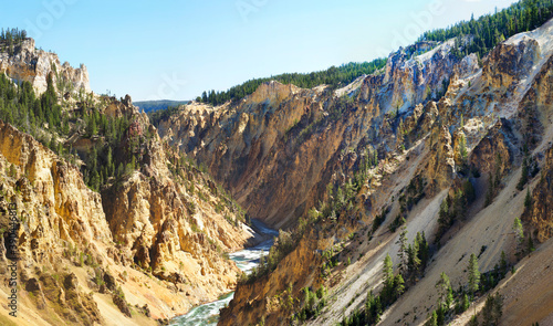 Panorama of the Grand Canyon of Yellowstone and the Yellowstone River, Yellowstone National Park