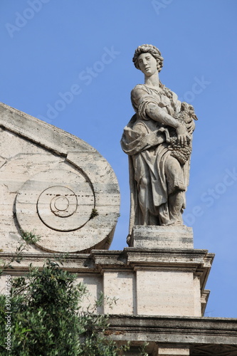 Facade of Saint Francesca Romana Basilica. Rome, Italy