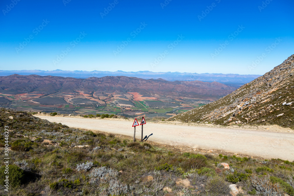 Looking down on the Klein Karoo from Swartberg Pass