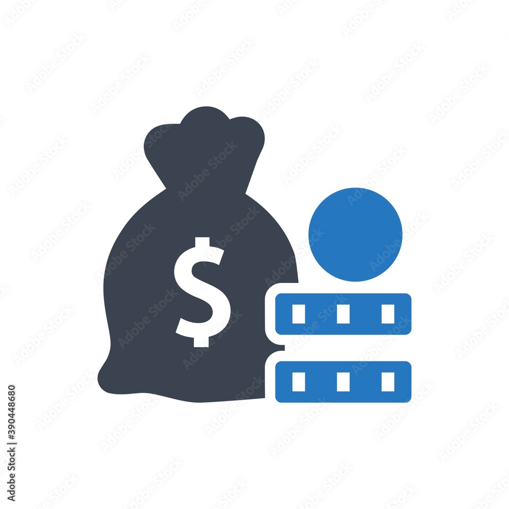 Dollar bag icon Dollar bag icon