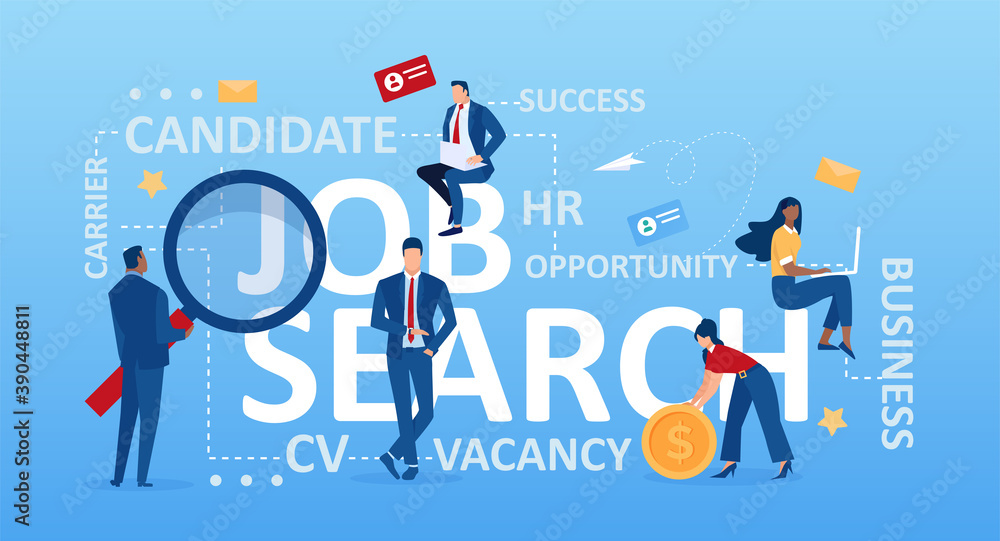 Vector of business people looking for employment positions Vector of business people looking for employment positions