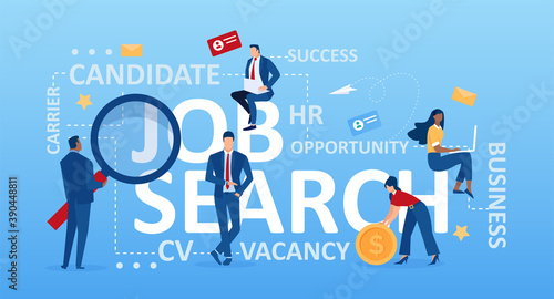 Vector of business people looking for employment positions