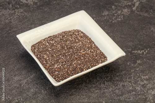 Seasoning chia seeds in the bowl