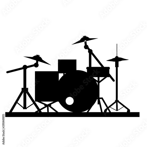 silhouette of simple drumset clipart vector