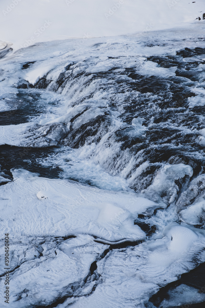 Frozen landscape in the middle of Iceland