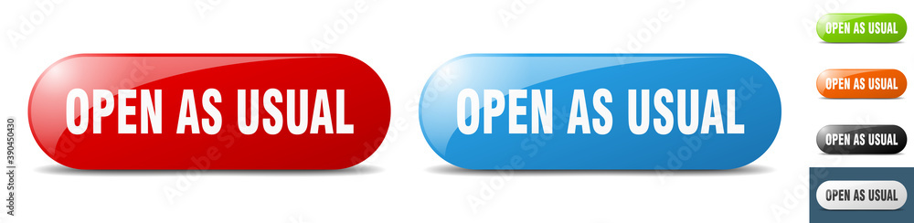 open as usual button. key. sign. push button set open as usual button. key. sign. push button set