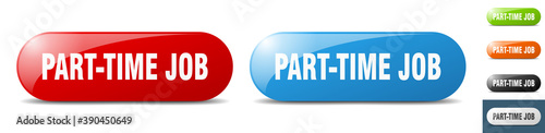 Fotografie part-time job button. key. sign. push button set