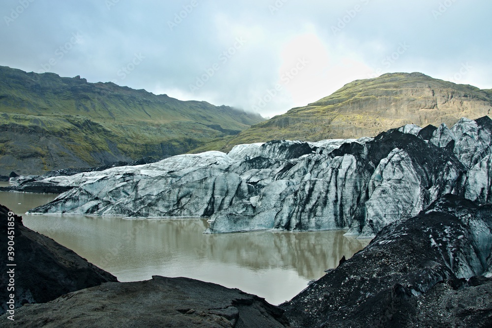 Iceland-view of glacier Sólheimajökulsvegur