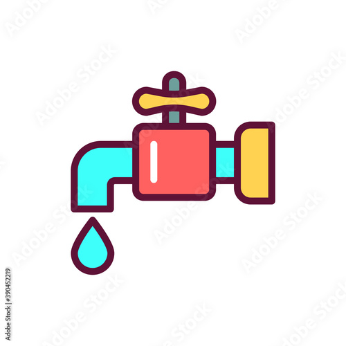 Plumbing color line icon. Isolated vector element.